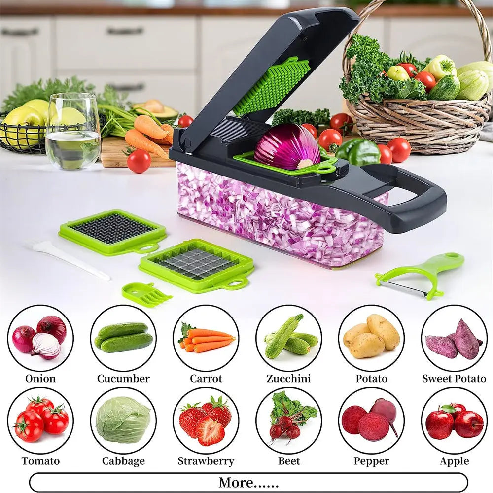 Kitchen Vegetable Chopper Multifunctional Onion Potato Carrot Shredder Fruit Slicer 14/16 in 1 Kitchen Acceesories Cocina